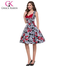 Grace Karin Damen neueste Design Baumwolle Vintage Retro Kleid 50s CL008901-10